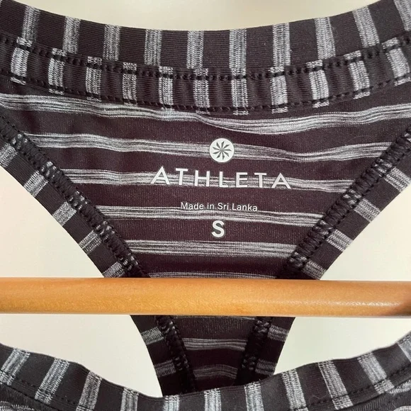 Athleta Chi high neck Racerback black grey tank top Size Small - Picture 2 of 5